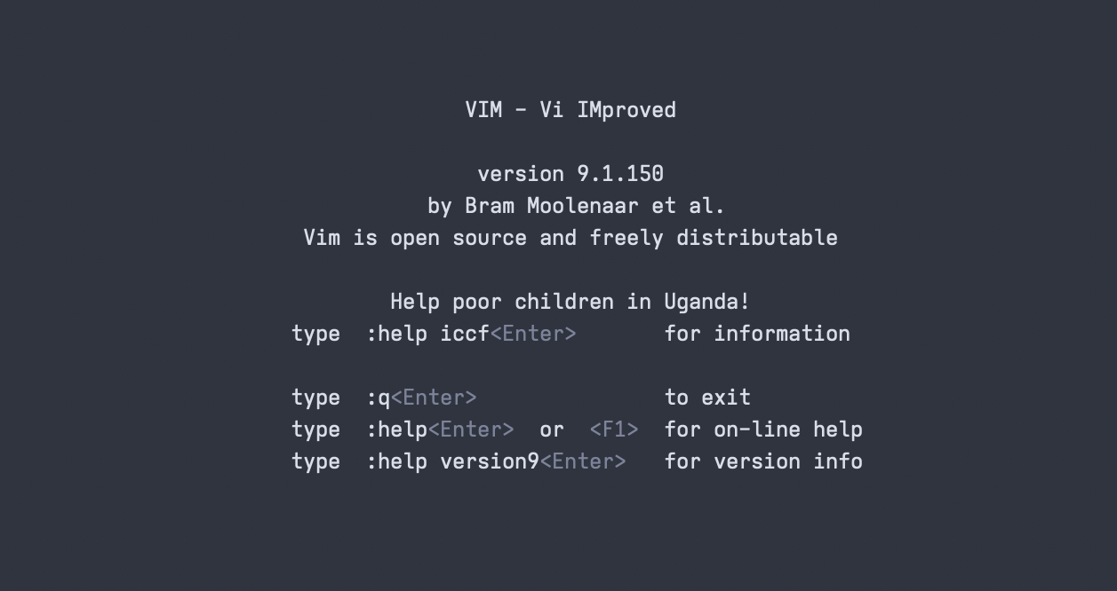 Vim Intro Screen